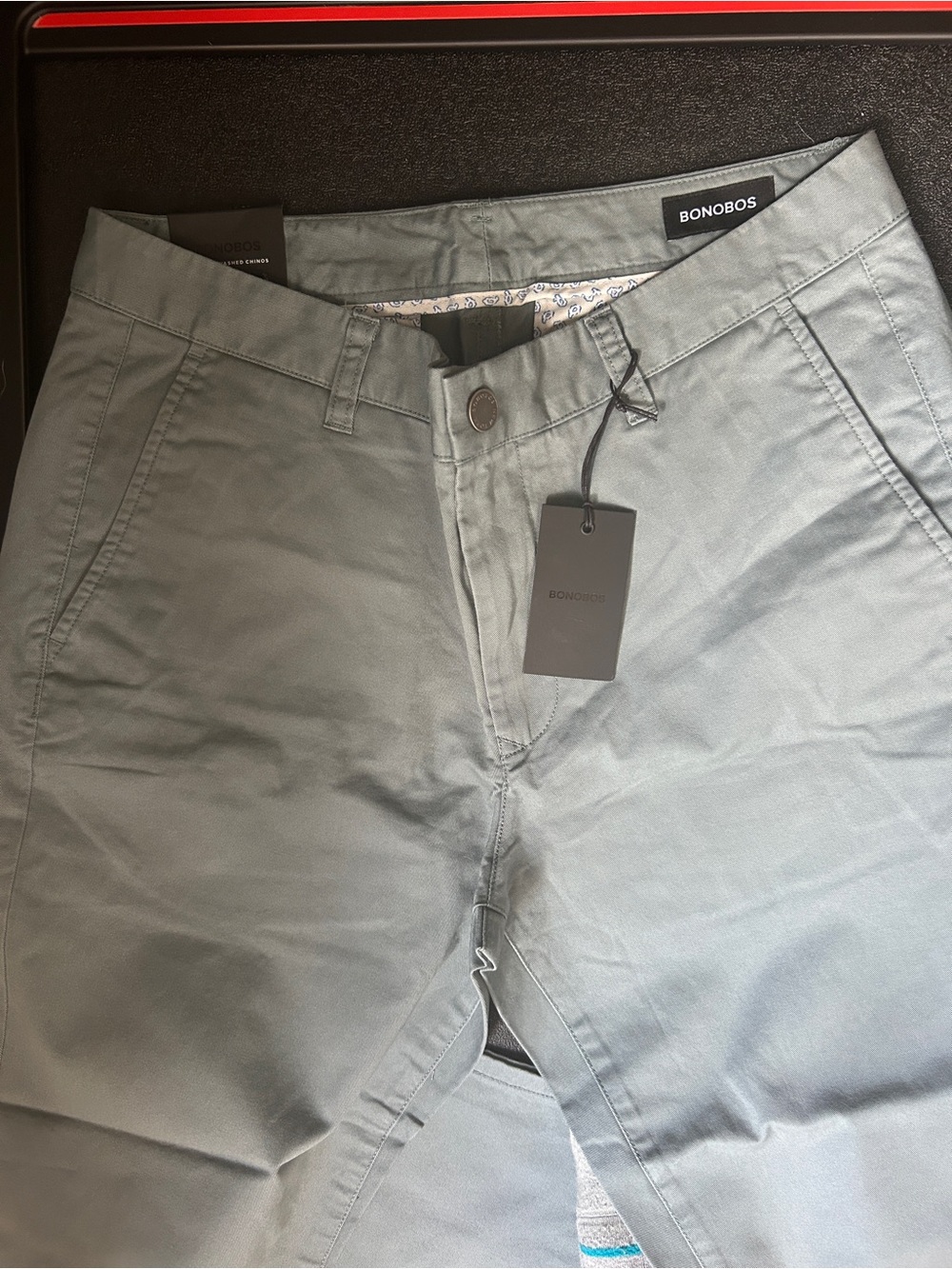 Bonobos Men's Gray/Light Green Stretch Washed Chinos